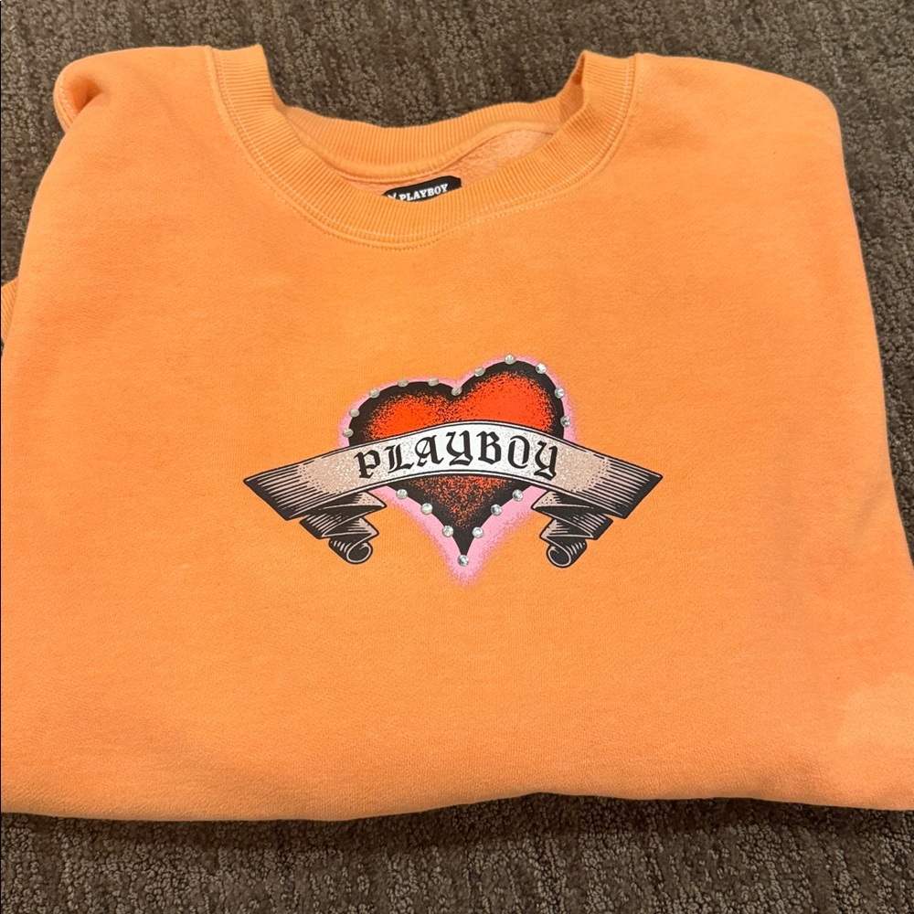 PLAYBOY Orange sweatshirt size XL and sweatpants size L